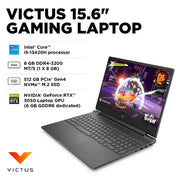HP Victus 15 FA2013DX Gaming Laptop - 13th Gen Core i5 13420H - 8GB RAM - 512GB SSD - 6GB NVIDIA RTX 3050 - 15.6" FHD IPS 144Hz 300nits - Backlit KB - W11 (Mica Silver, New)